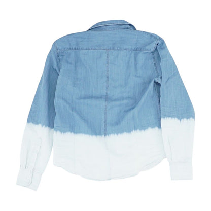 Blue Color Block Button Down