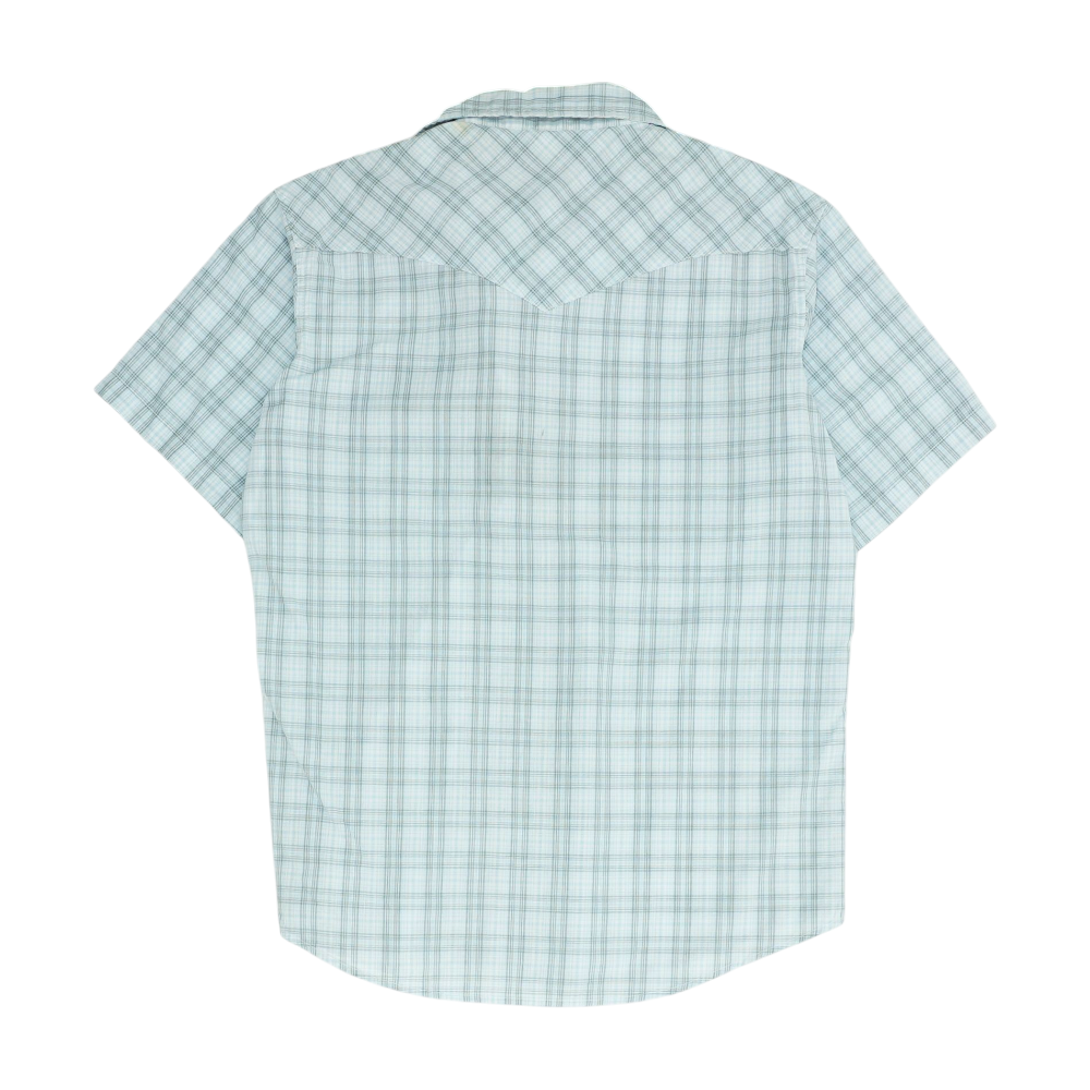 Blue Plaid Short Sleeve Button Down