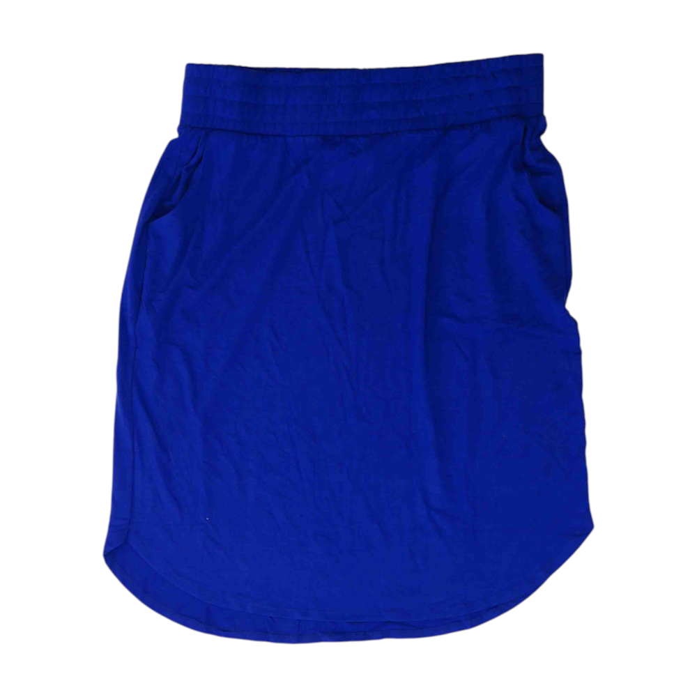 Blue Plus Size Midi Skirt