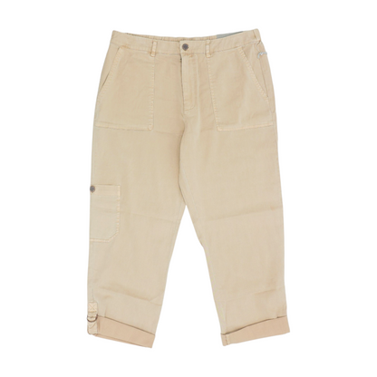 Khaki Solid Capris