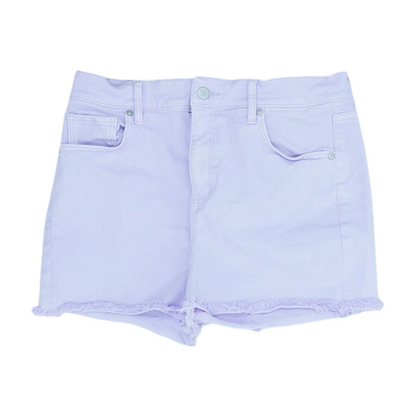 Lavender Solid Denim Shorts