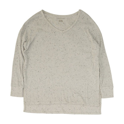 Gray V Neck Knit Top