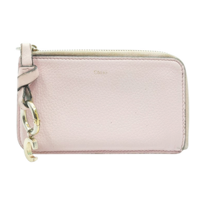 Pink Alphabet Wallet in Grained Leather