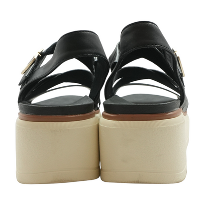 Black Wedged Sandals