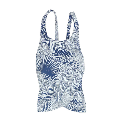 White Floral Swim Top