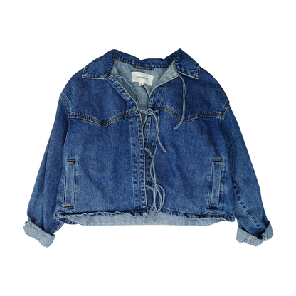 Blue Solid Denim Jacket