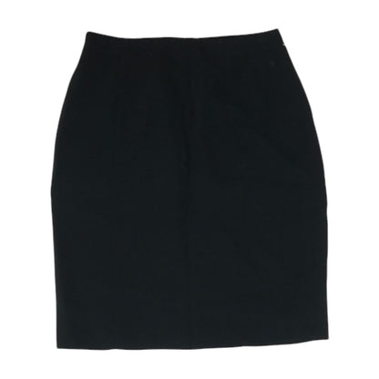 Black Solid Midi Skirt