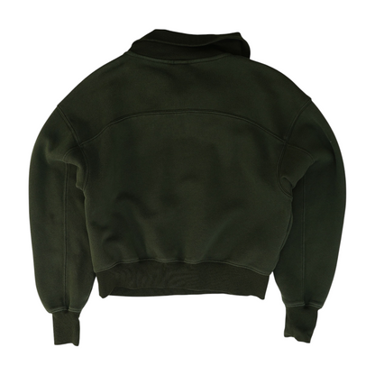 Green Solid 1/4 Zip Pullover