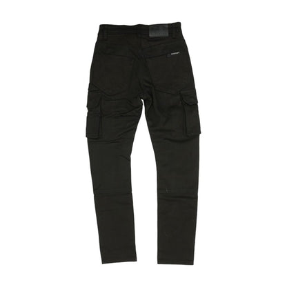 Black Solid Cargo Pants