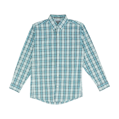 Blue Plaid Long Sleeve Button Down