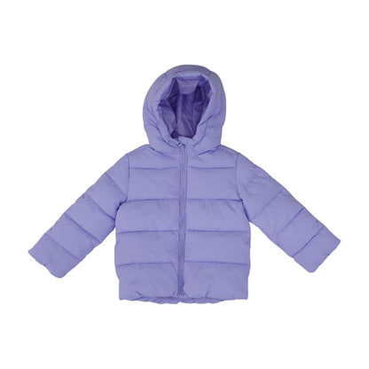 Purple Solid Puffer Jacket