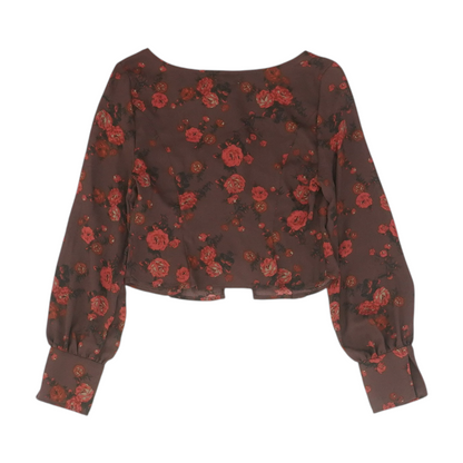 Burgundy Floral Blouse