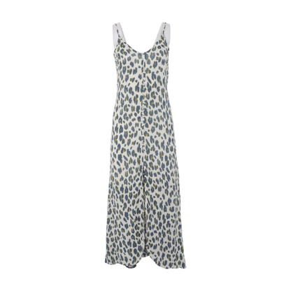 Beige Animal Print Maxi Dress