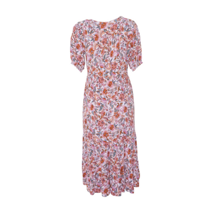 Pink Floral Midi Dress