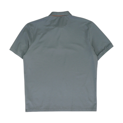 Gray Solid Short Sleeve Polo