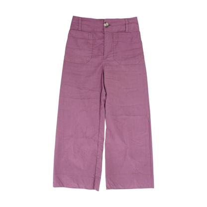 Purple Solid Chino Capris