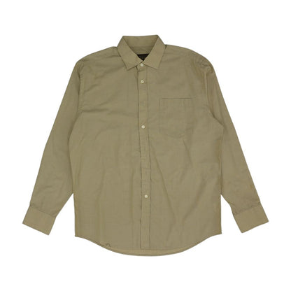 Khaki Solid Long Sleeve Button Down