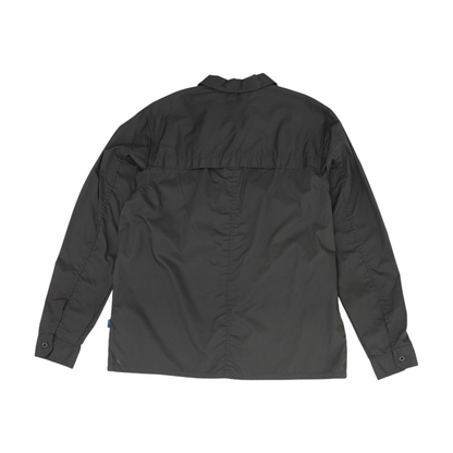 Gray Solid Long Sleeve Button Down