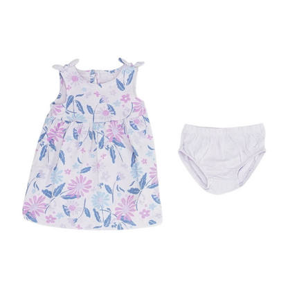Purple Floral Sleeveless Set
