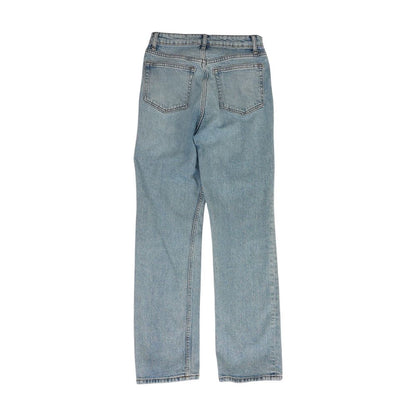 Blue High Rise Straight Leg Jeans