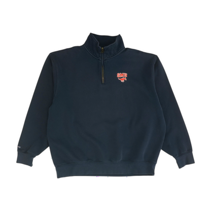 Navy SMU Mustangs Solid 1/4 Zip Pullover