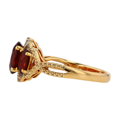10K Yellow Gold Garnet Fashion Ring