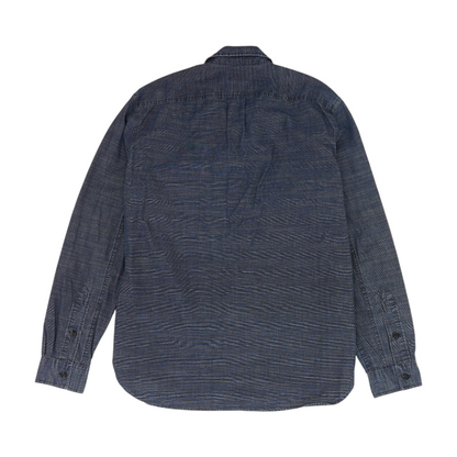 Navy Striped Long Sleeve Button Down