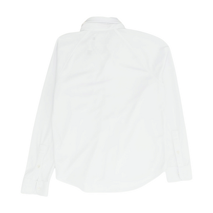 White Solid Long Sleeve Button Down
