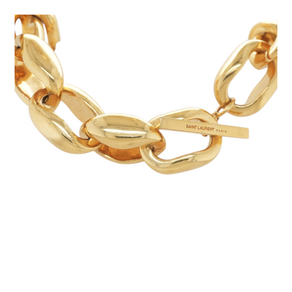 Gold Tone Oversized Modernist Link Necklace