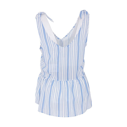 White Maternity Striped Blouse