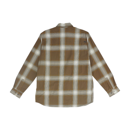 Brown Plaid Long Sleeve Button Down