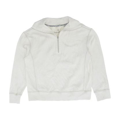 White Solid 1/4 Zip Pullover