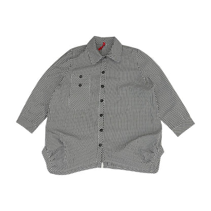 Black Check Button Down