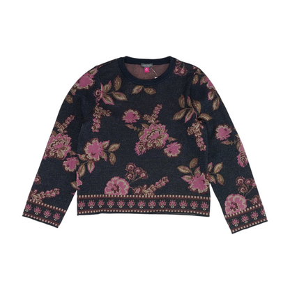 Navy Floral Pullover Sweater