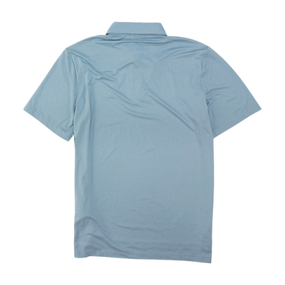 Blue Solid Short Sleeve Polo