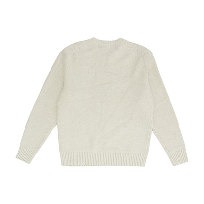 Beige Solid Pullover Sweater