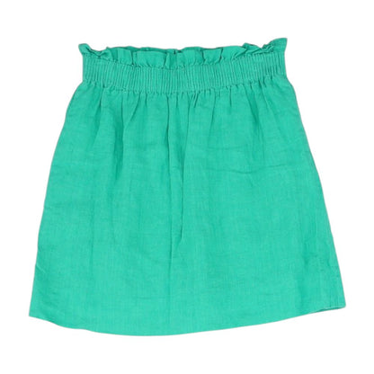 Green Solid Mini Skirt