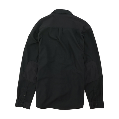 Black Solid Long Sleeve Button Down