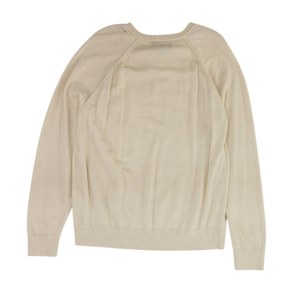 Beige Solid Pullover Sweater