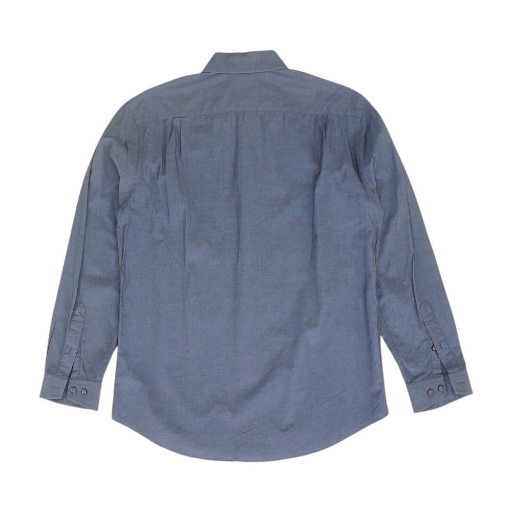 Navy Solid Long Sleeve Button Down