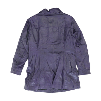 Purple Solid Leather Jacket