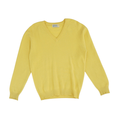 Vintage Yellow Solid Pullover Sweater