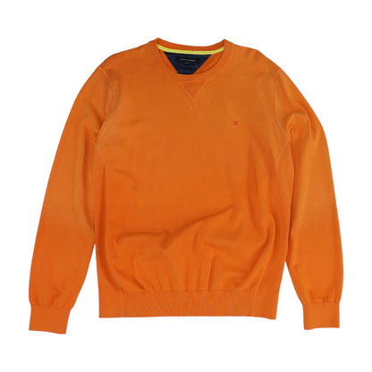 Orange Solid Pullover Sweater