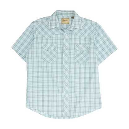 Blue Plaid Short Sleeve Button Down