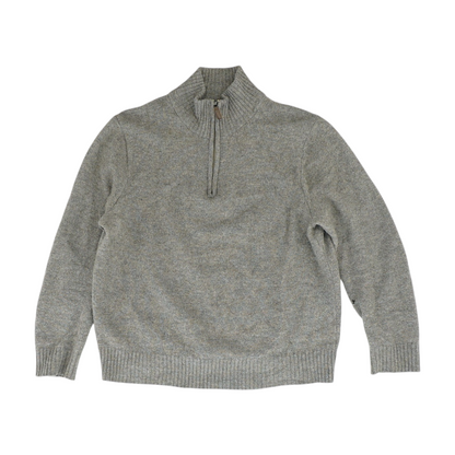 Brown Solid 1/4 Zip Sweater