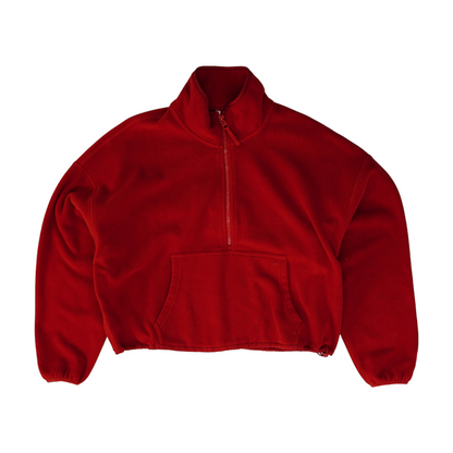 Red Solid 1/4 Zip Pullover