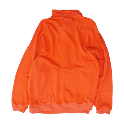 Orange Solid 1/4 Zip Pullover