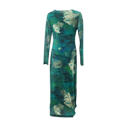 Green Tie-Dye Midi Dress