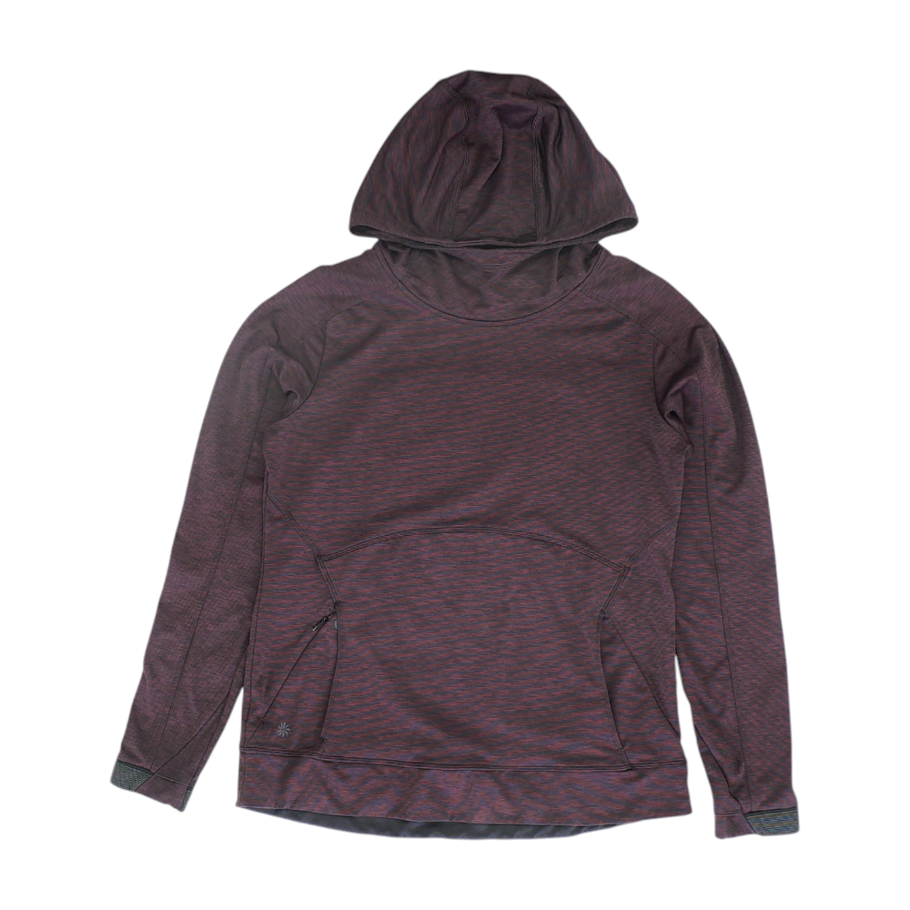 Burgundy Striped Hoodie Pullover