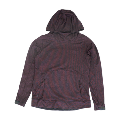 Burgundy Striped Hoodie Pullover